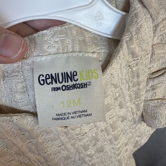 Osh Kosh B Gosh Girl's Sleeveless Dress Size 12 Month Gold  Holiday Christmas - Picture 9 of 10